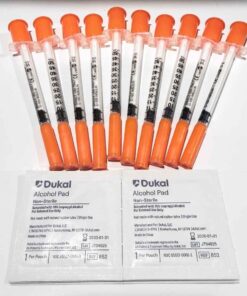 Pack of 10: 0.5ml insulin Syringes 30G x 5/16" + FREE Alcohol pads